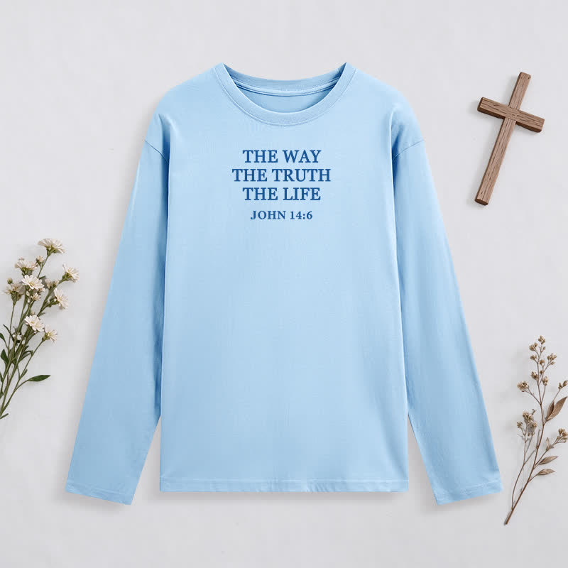Christianartworkshop The Way The Truth The Life Verse Long Sleeve T Shirt - Sky Blue - 4XL - image 12