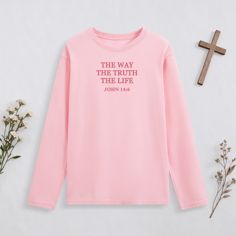 Christianartworkshop The Way The Truth The Life Verse Long Sleeve T Shirt - Pink - 4XL - image 10