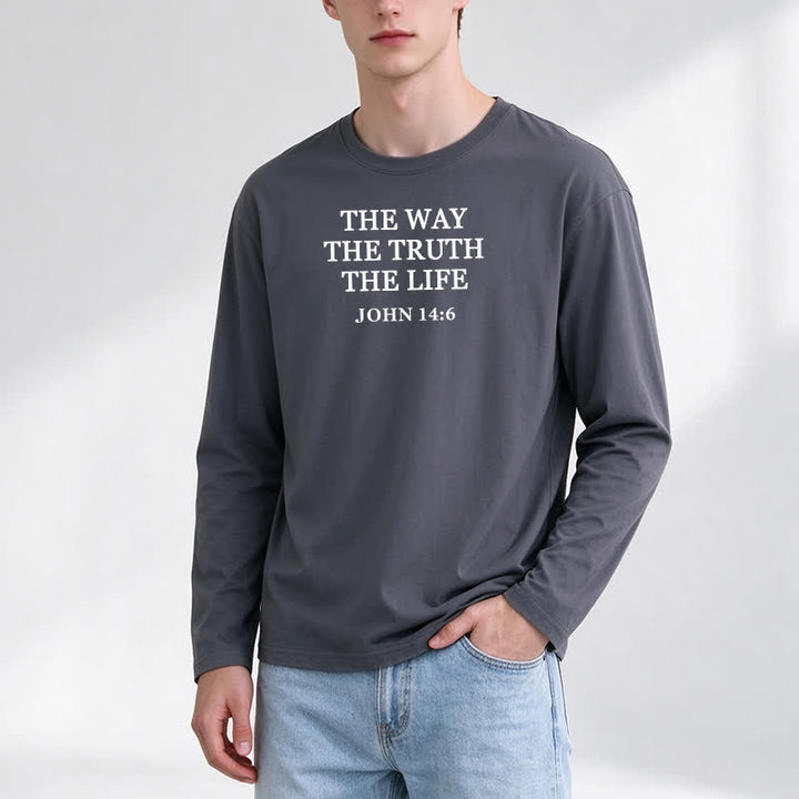 Christianartworkshop The Way The Truth The Life Verse Long Sleeve T Shirt - image 7