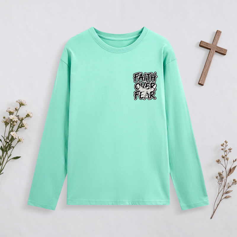 Christianartworkshop Faith Over Fear Scripture Graphic Long-Sleeve T-Shirt - image 18