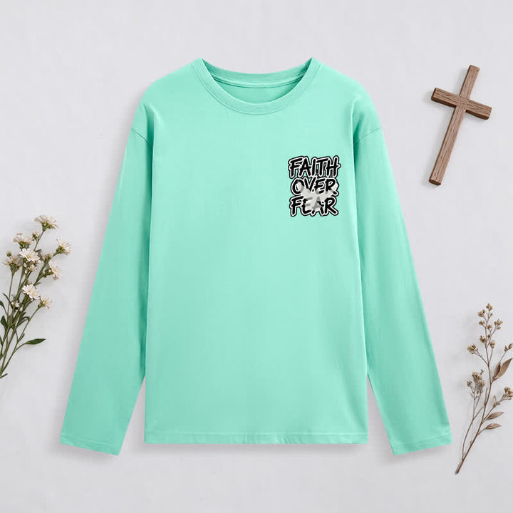 Christianartworkshop Faith Over Fear Scripture Graphic Long-Sleeve T-Shirt - image 18
