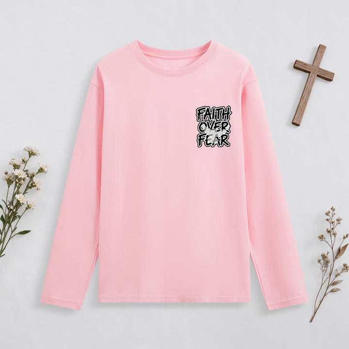 Christianartworkshop Faith Over Fear Scripture Graphic Long-Sleeve T-Shirt - image 27