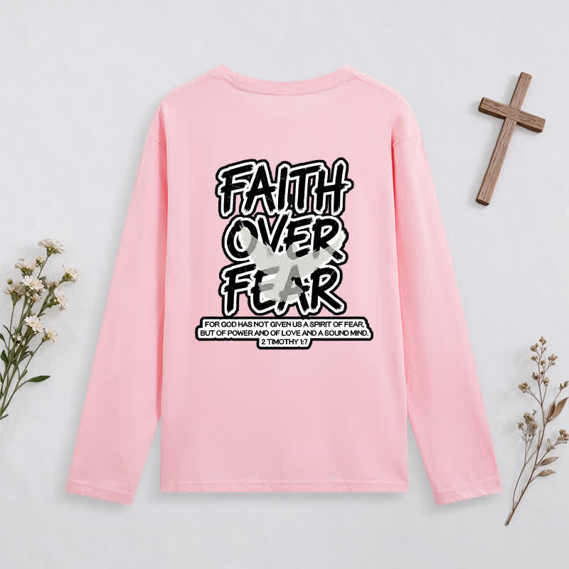Christianartworkshop Faith Over Fear Scripture Graphic Long-Sleeve T-Shirt - image 26