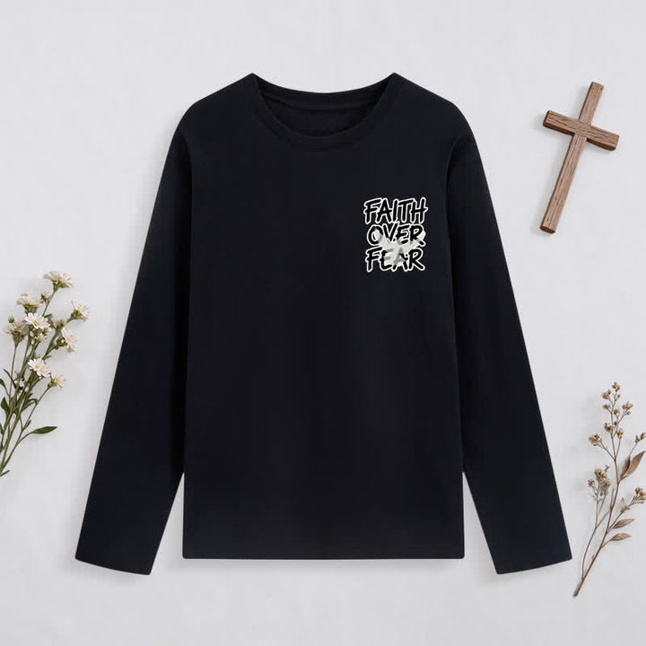 Christianartworkshop Faith Over Fear Scripture Graphic Long-Sleeve T-Shirt - image 24