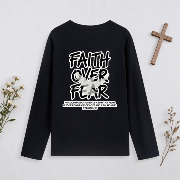 Christianartworkshop Faith Over Fear Scripture Graphic Long-Sleeve T-Shirt - image 23