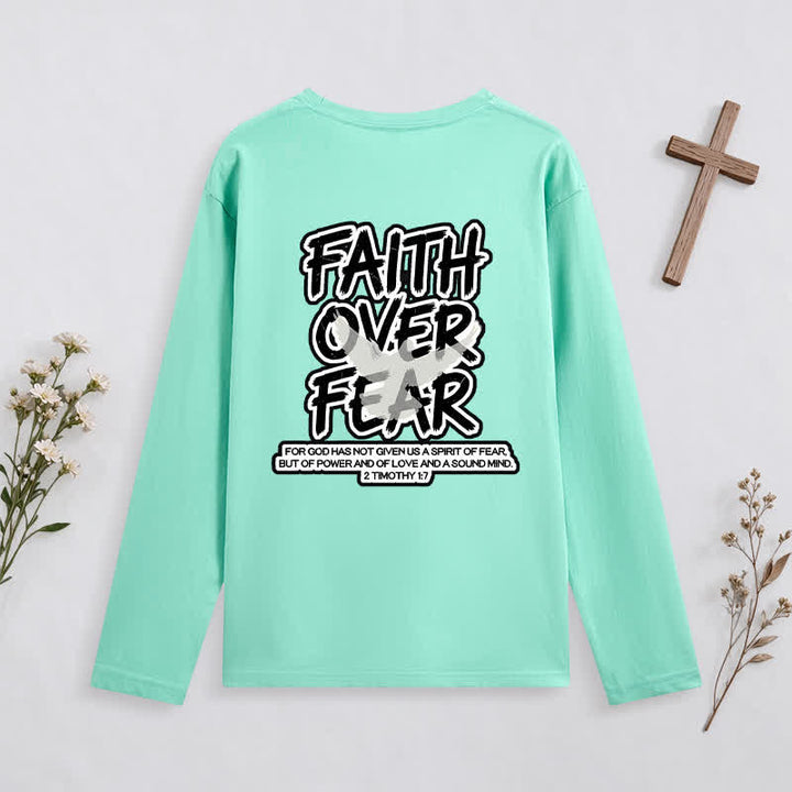 Christianartworkshop Faith Over Fear Scripture Graphic Long-Sleeve T-Shirt - image 17