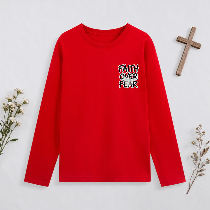 Christianartworkshop Faith Over Fear Scripture Graphic Long-Sleeve T-Shirt - image 33