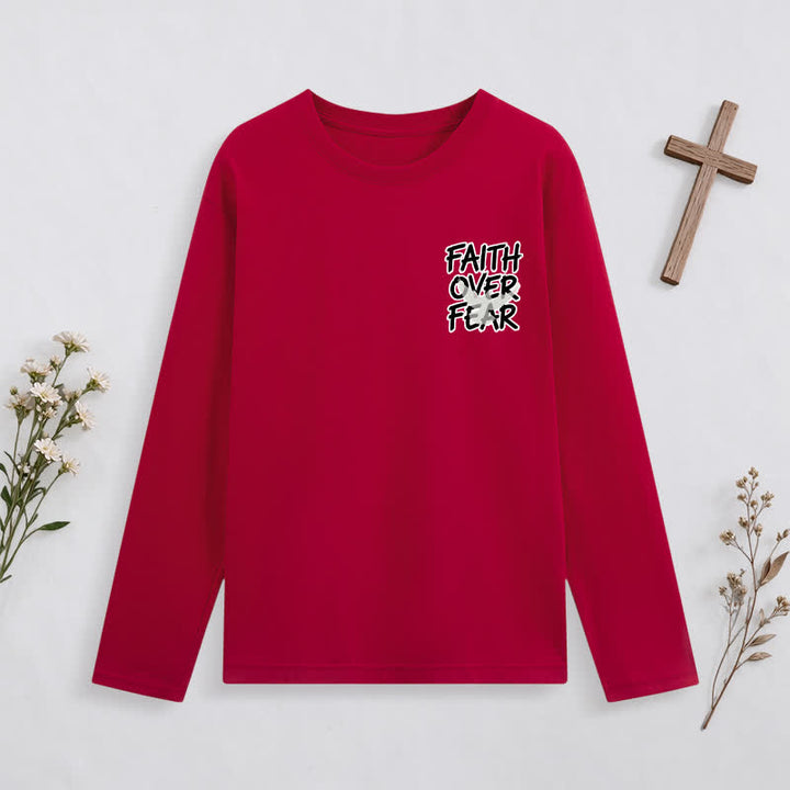 Christianartworkshop Faith Over Fear Scripture Graphic Long-Sleeve T-Shirt - image 36