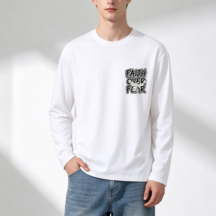 Christianartworkshop Faith Over Fear Scripture Graphic Long-Sleeve T-Shirt - image 6