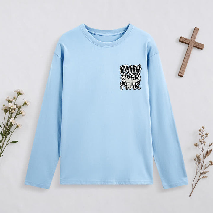 Christianartworkshop Faith Over Fear Scripture Graphic Long-Sleeve T-Shirt - image 30