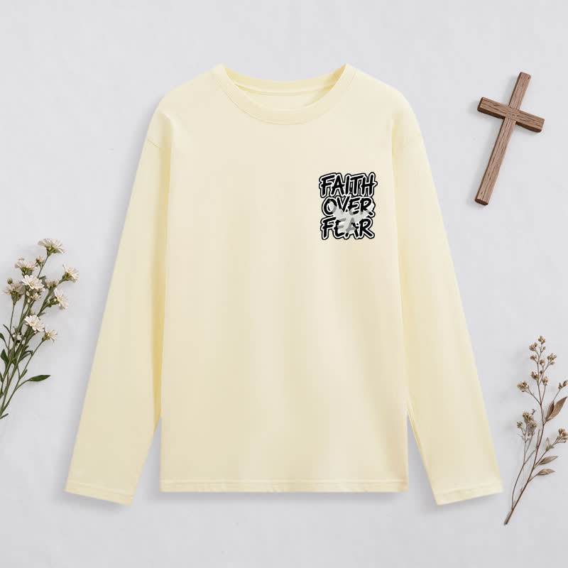 Christianartworkshop Faith Over Fear Scripture Graphic Long-Sleeve T-Shirt - image 10