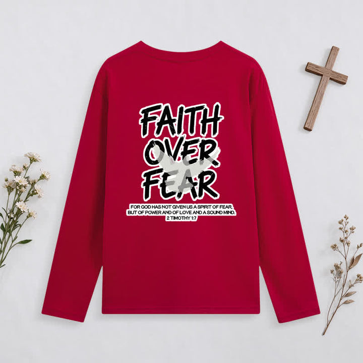 Christianartworkshop Faith Over Fear Scripture Graphic Long-Sleeve T-Shirt - image 35