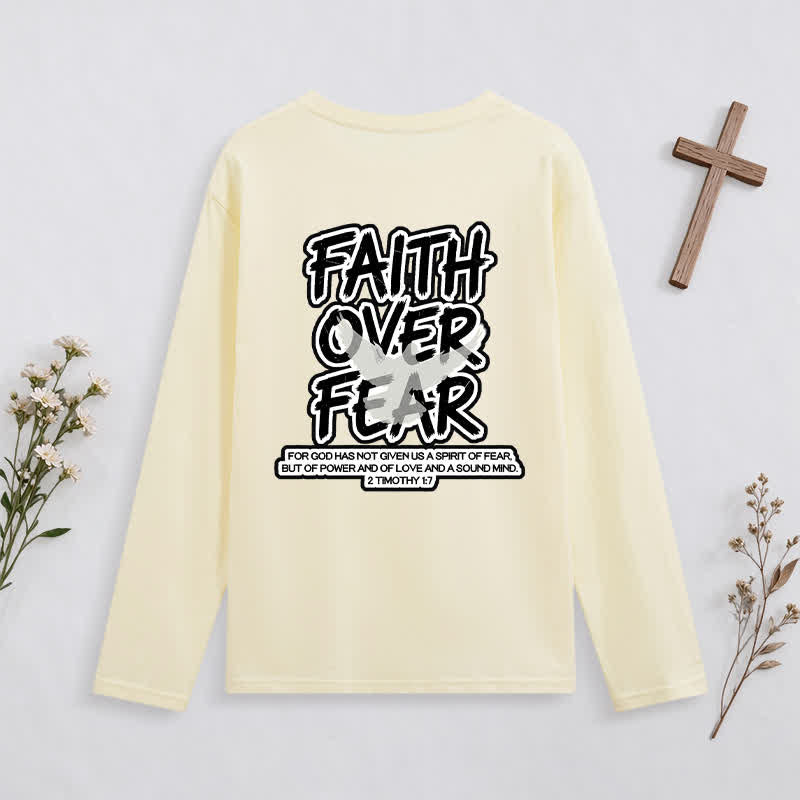 Christianartworkshop Faith Over Fear Scripture Graphic Long-Sleeve T-Shirt - image 9
