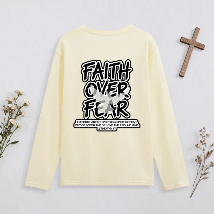 Christianartworkshop Faith Over Fear Scripture Graphic Long-Sleeve T-Shirt - image 9