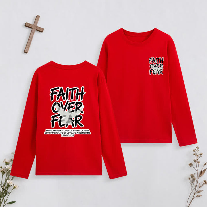 Christianartworkshop Faith Over Fear Scripture Graphic Long-Sleeve T-Shirt - Orange - 4XL - image 31