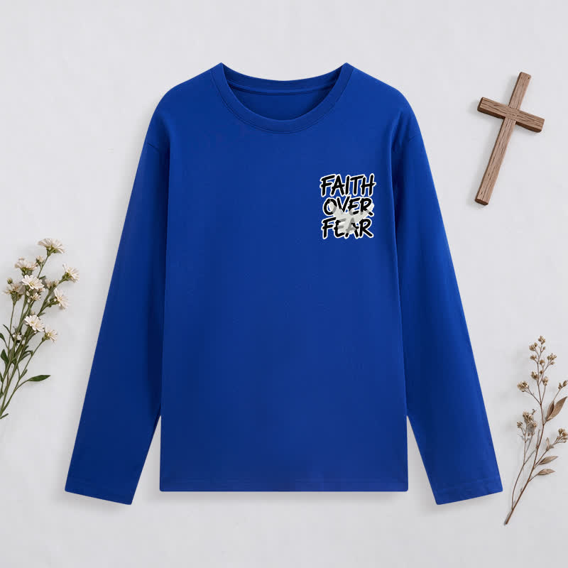 Christianartworkshop Faith Over Fear Scripture Graphic Long-Sleeve T-Shirt - image 39