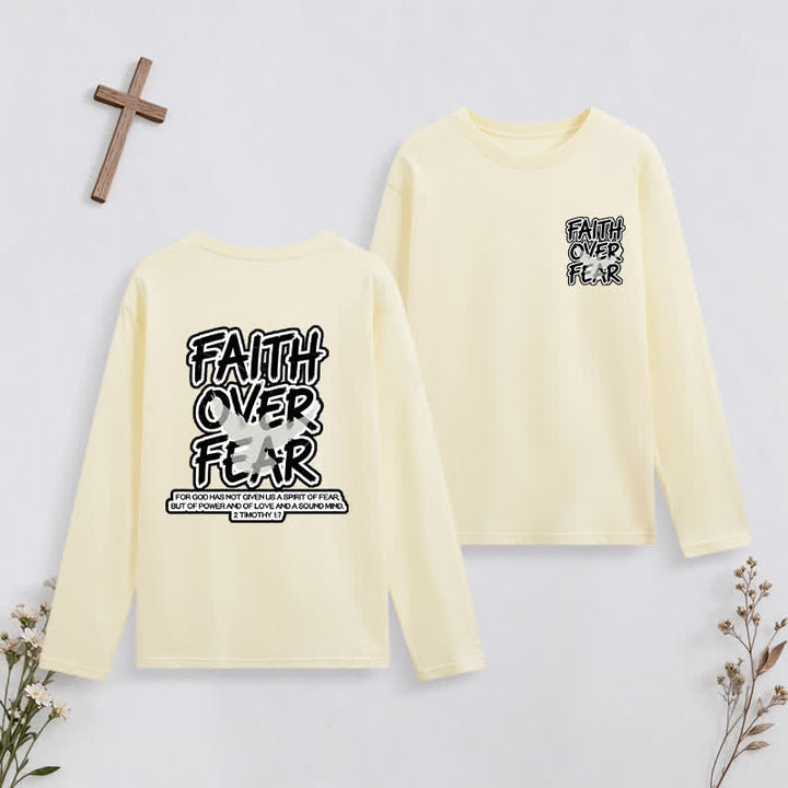 Christianartworkshop Faith Over Fear Scripture Graphic Long-Sleeve T-Shirt - Yellow - 4XL - image 8