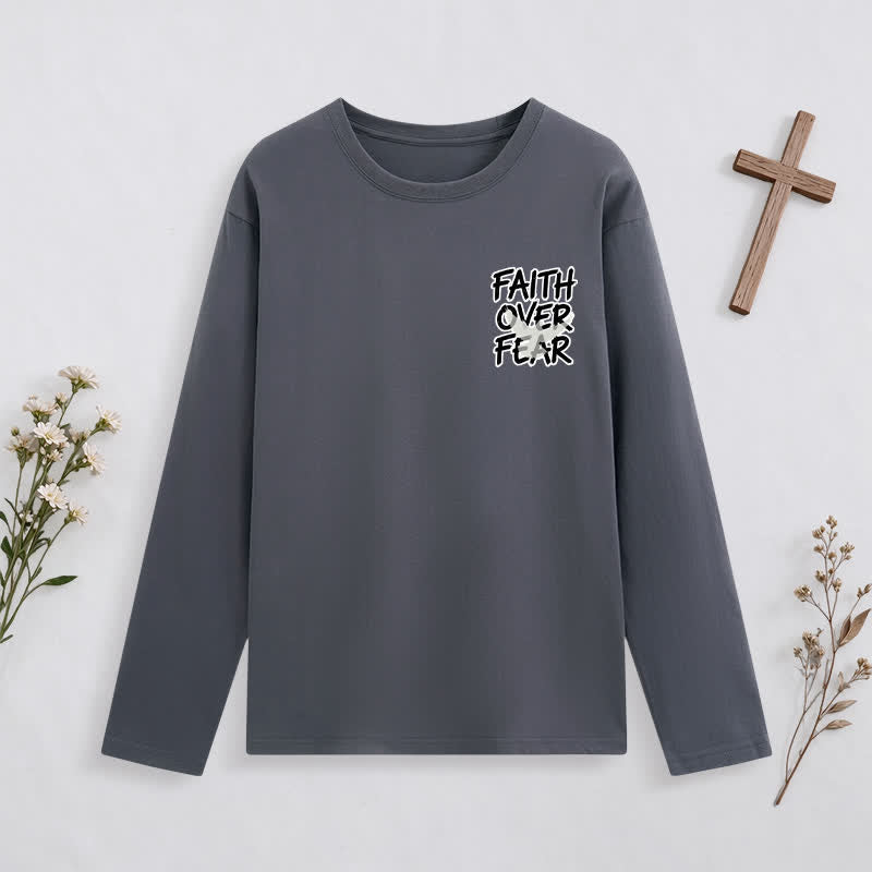 Christianartworkshop Faith Over Fear Scripture Graphic Long-Sleeve T-Shirt - image 14