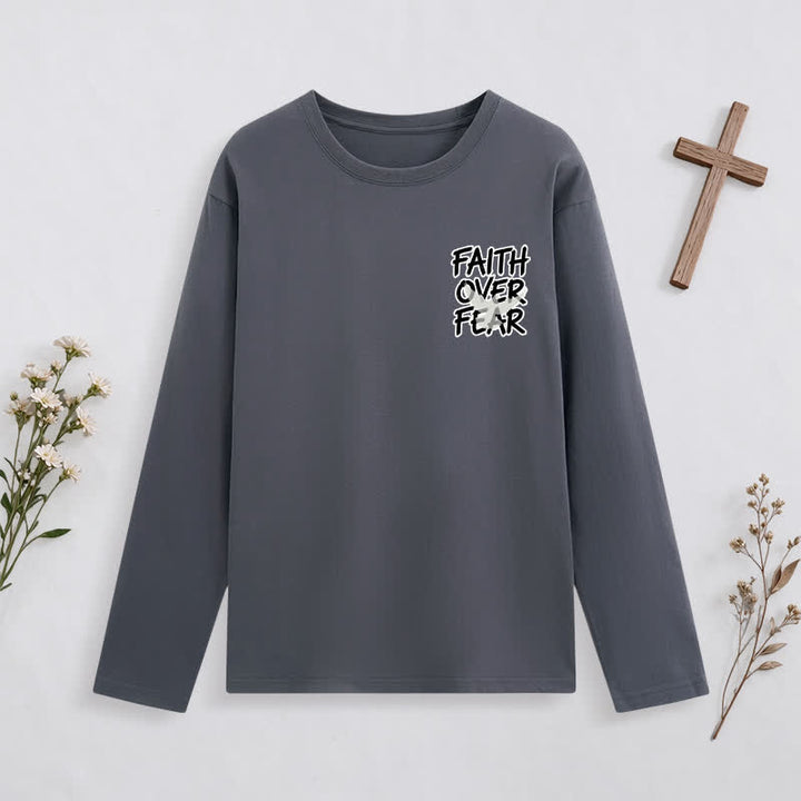 Christianartworkshop Faith Over Fear Scripture Graphic Long-Sleeve T-Shirt - image 14