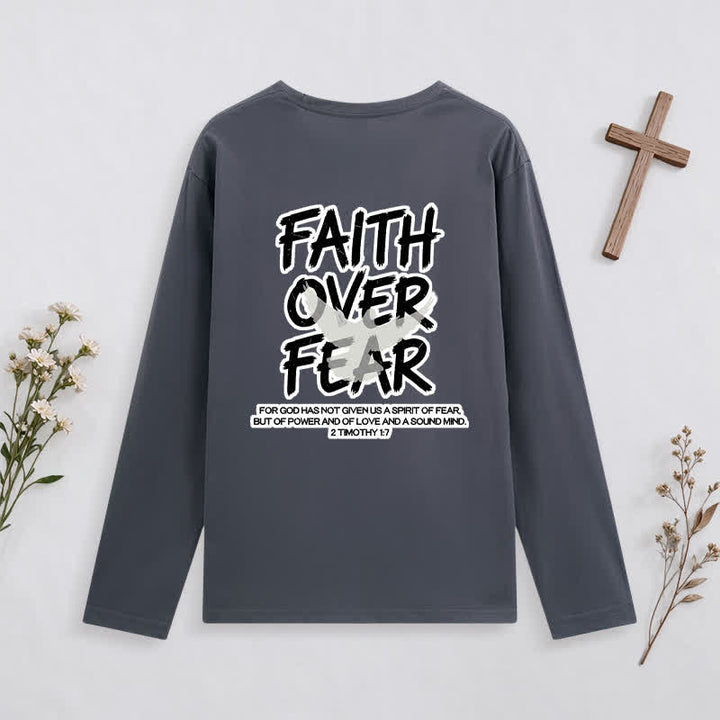 Christianartworkshop Faith Over Fear Scripture Graphic Long-Sleeve T-Shirt - image 13