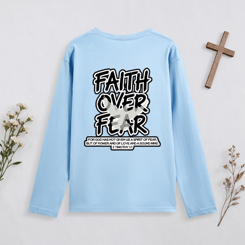 Christianartworkshop Faith Over Fear Scripture Graphic Long-Sleeve T-Shirt - image 29