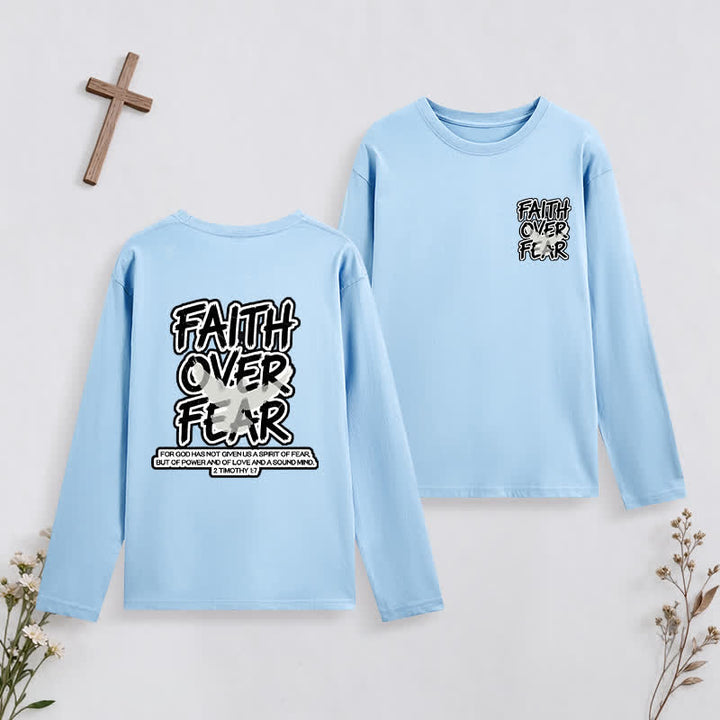 Christianartworkshop Faith Over Fear Scripture Graphic Long-Sleeve T-Shirt - Sky Blue - 4XL - image 28