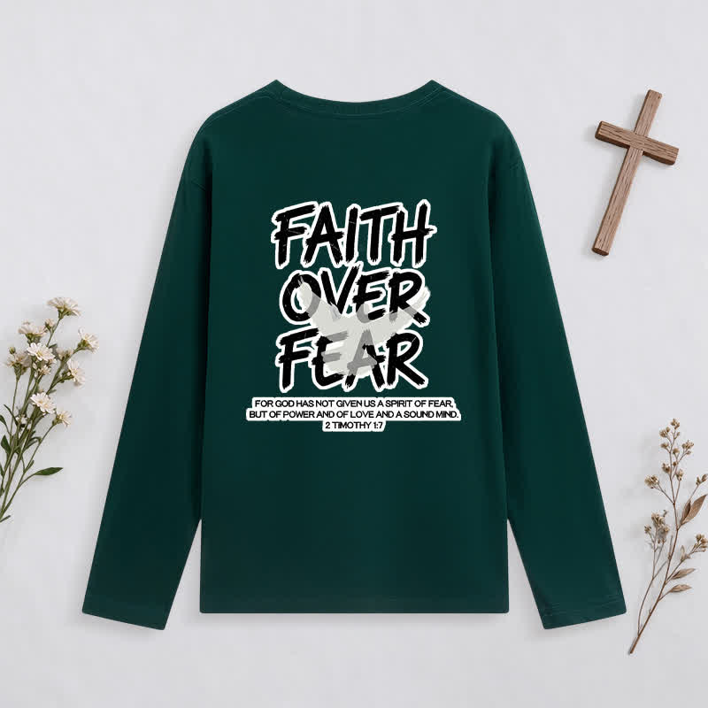Christianartworkshop Faith Over Fear Scripture Graphic Long-Sleeve T-Shirt - image 20
