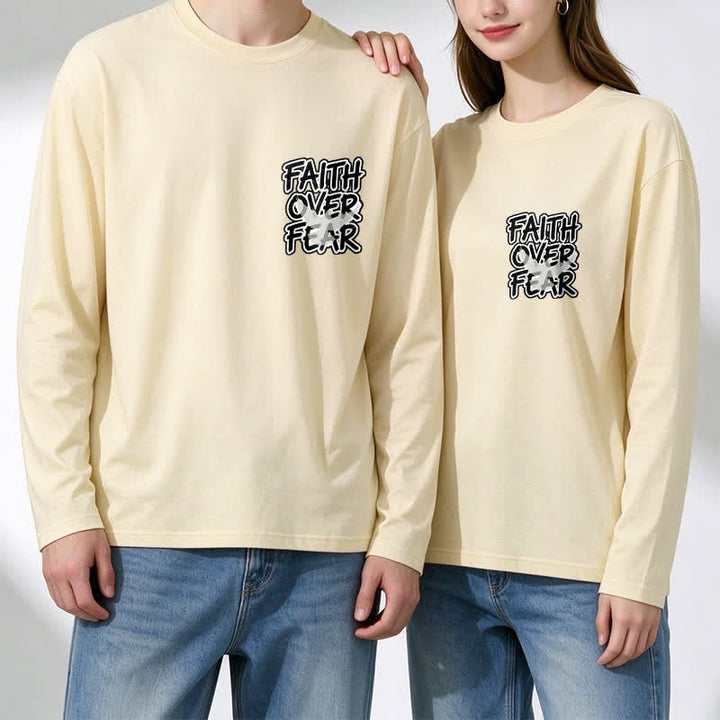 Christianartworkshop Faith Over Fear Scripture Graphic Long-Sleeve T-Shirt - image 11
