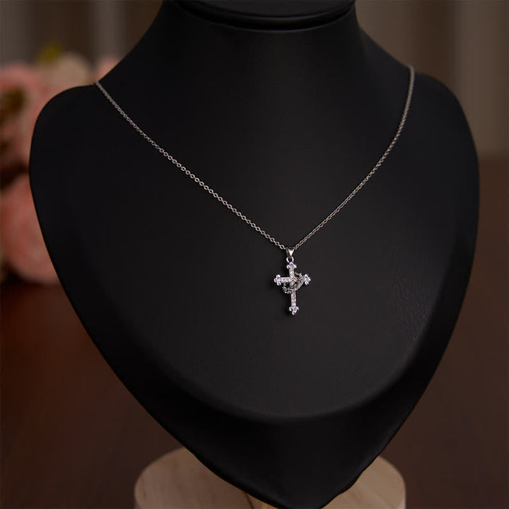 Christianartworkshop Sparkling Stone Cross Chain Necklace: Beacon of Gentle Redemptive Grace - image 1
