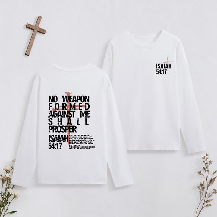 Christianartworkshop Isaiah 54:17 No Weapon Formed Against Me Long-Sleeve T-Shirt - White - 4XL - image 3