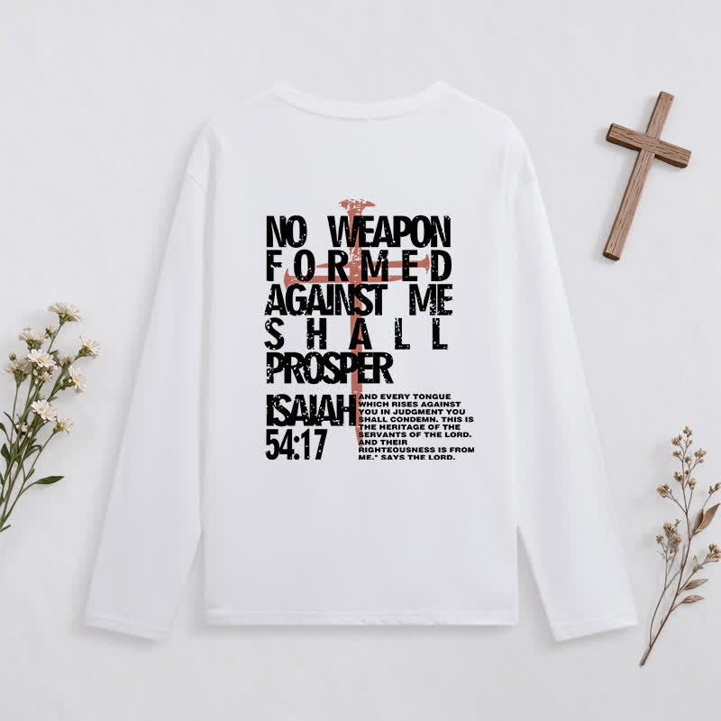 Christianartworkshop Isaiah 54:17 No Weapon Formed Against Me Long-Sleeve T-Shirt - image 4