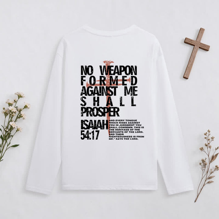 Christianartworkshop Isaiah 54:17 No Weapon Formed Against Me Long-Sleeve T-Shirt - image 4