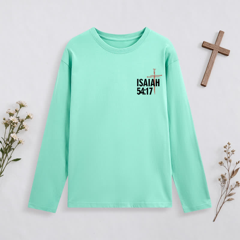 Christianartworkshop Isaiah 54:17 No Weapon Formed Against Me Long-Sleeve T-Shirt - image 2