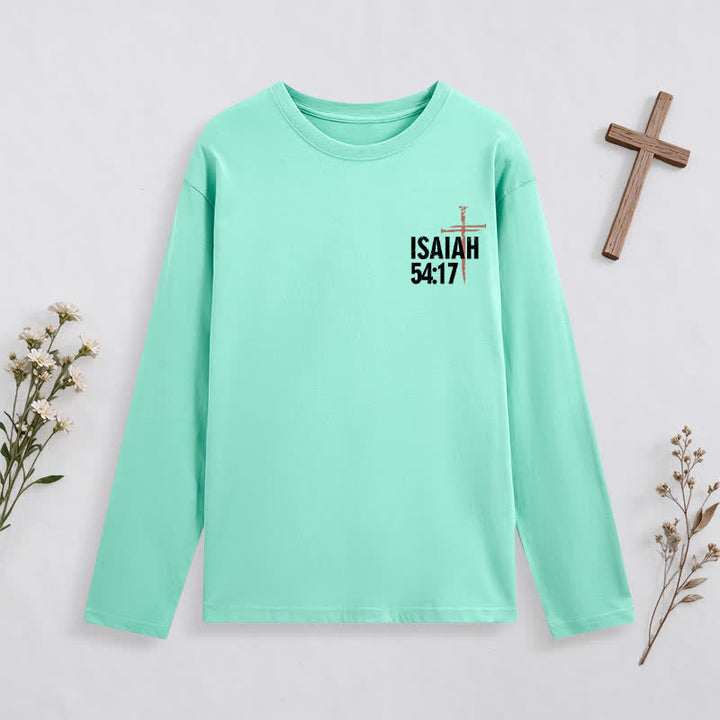 Christianartworkshop Isaiah 54:17 No Weapon Formed Against Me Long-Sleeve T-Shirt - image 2