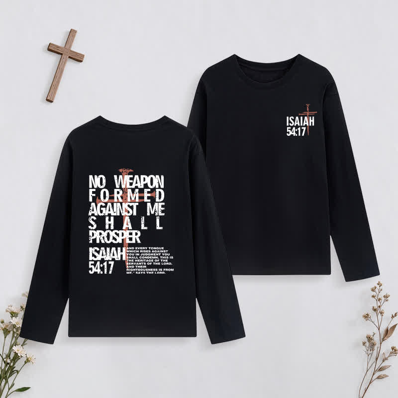 Christianartworkshop Isaiah 54:17 No Weapon Formed Against Me Long-Sleeve T-Shirt - Black - 4XL - image 16