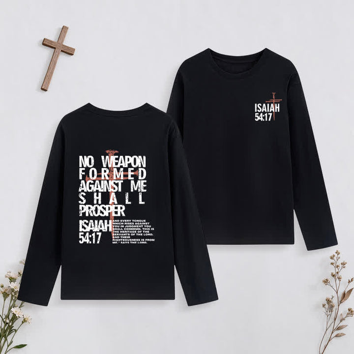 Christianartworkshop Isaiah 54:17 No Weapon Formed Against Me Long-Sleeve T-Shirt - Black - 4XL - image 16