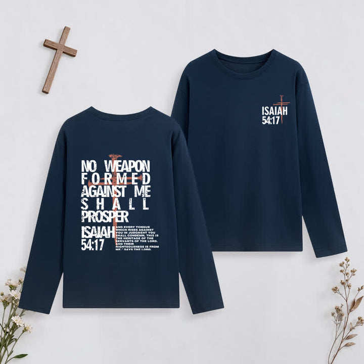 Christianartworkshop Isaiah 54:17 No Weapon Formed Against Me Long-Sleeve T-Shirt - Navy Blue - 4XL - image 19
