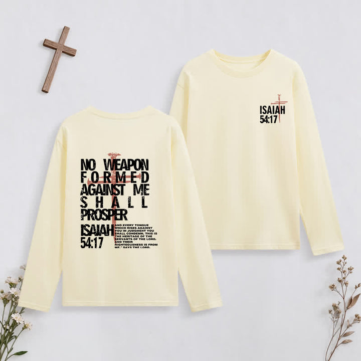 Christianartworkshop Isaiah 54:17 No Weapon Formed Against Me Long-Sleeve T-Shirt - Yellow - 4XL - image 8