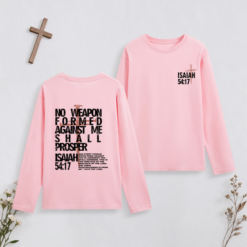 Christianartworkshop Isaiah 54:17 No Weapon Formed Against Me Long-Sleeve T-Shirt - Pink - 4XL - image 25