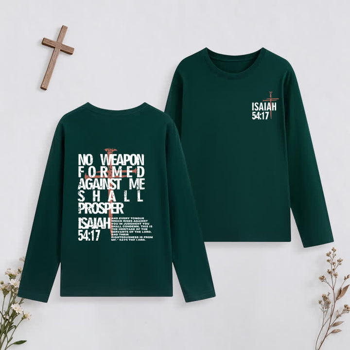 Christianartworkshop Isaiah 54:17 No Weapon Formed Against Me Long-Sleeve T-Shirt - Dark Green - 4XL - image 22