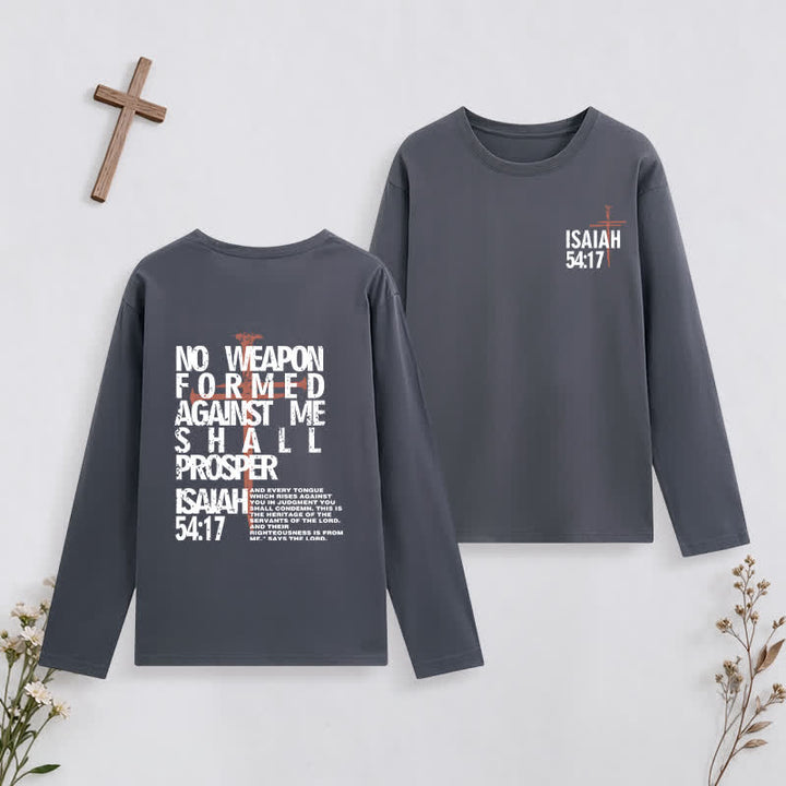 Christianartworkshop Isaiah 54:17 No Weapon Formed Against Me Long-Sleeve T-Shirt - Grey - 4XL - image 12
