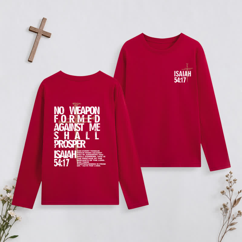 Christianartworkshop Isaiah 54:17 No Weapon Formed Against Me Long-Sleeve T-Shirt - Red - 4XL - image 28