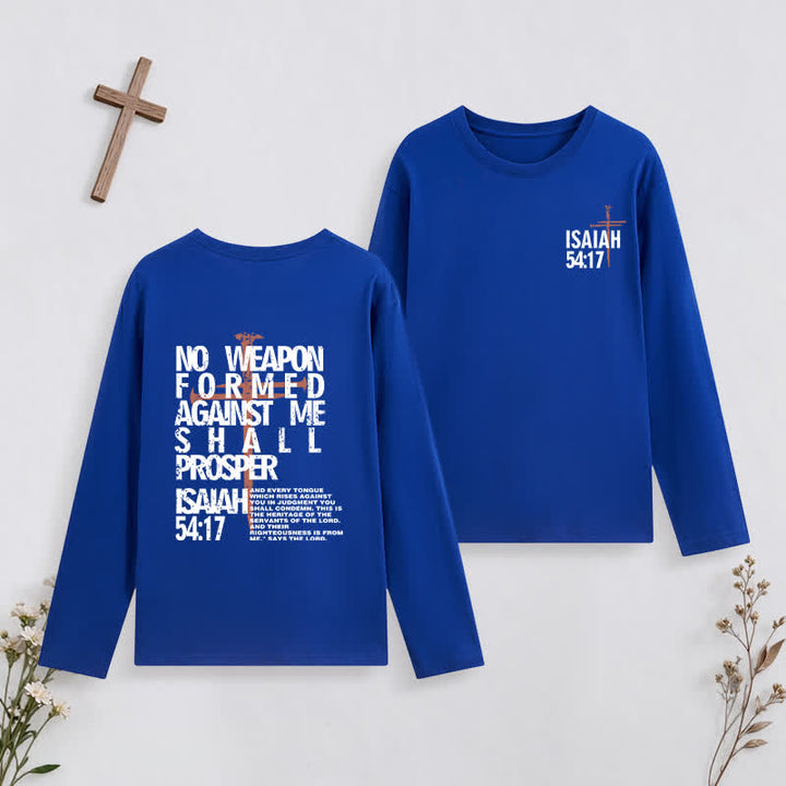 Christianartworkshop Isaiah 54:17 No Weapon Formed Against Me Long-Sleeve T-Shirt - Dark Blue - 4XL - image 37