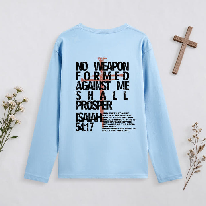 Christianartworkshop Isaiah 54:17 No Weapon Formed Against Me Long-Sleeve T-Shirt - image 35