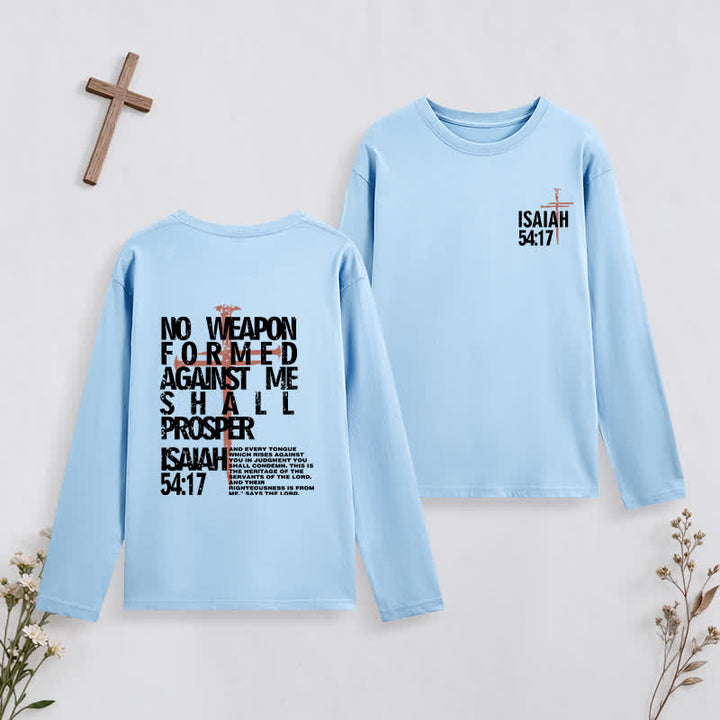 Christianartworkshop Isaiah 54:17 No Weapon Formed Against Me Long-Sleeve T-Shirt - Sky Blue - 4XL - image 34