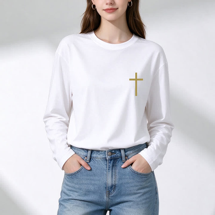 Christianartworkshop Philippians 4:13 Strength Through Christ Black Long Sleeve T-Shirt - image 6