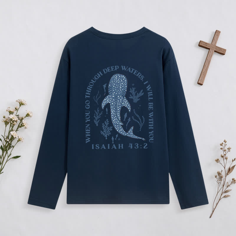 Christianartworkshop Deep Waters Isaiah 43:2 Ocean Graphic Long-Sleeve T-Shirt - image 20