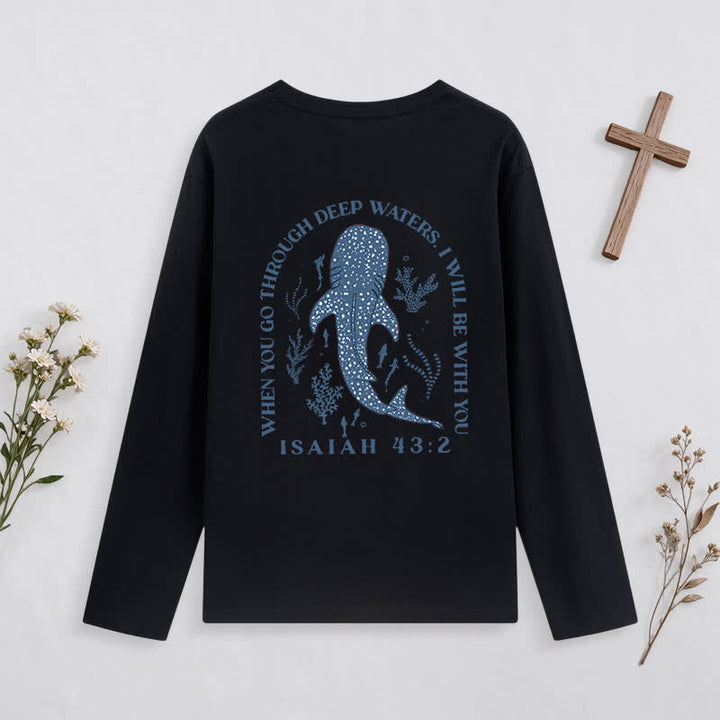 Christianartworkshop Deep Waters Isaiah 43:2 Ocean Graphic Long-Sleeve T-Shirt - image 17