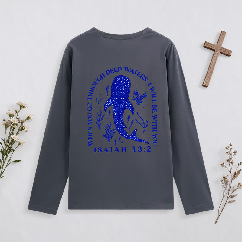 Christianartworkshop Deep Waters Isaiah 43:2 Ocean Graphic Long-Sleeve T-Shirt - image 13