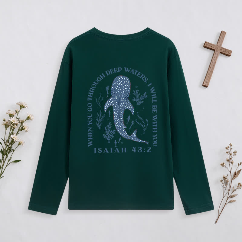 Christianartworkshop Deep Waters Isaiah 43:2 Ocean Graphic Long-Sleeve T-Shirt - image 29